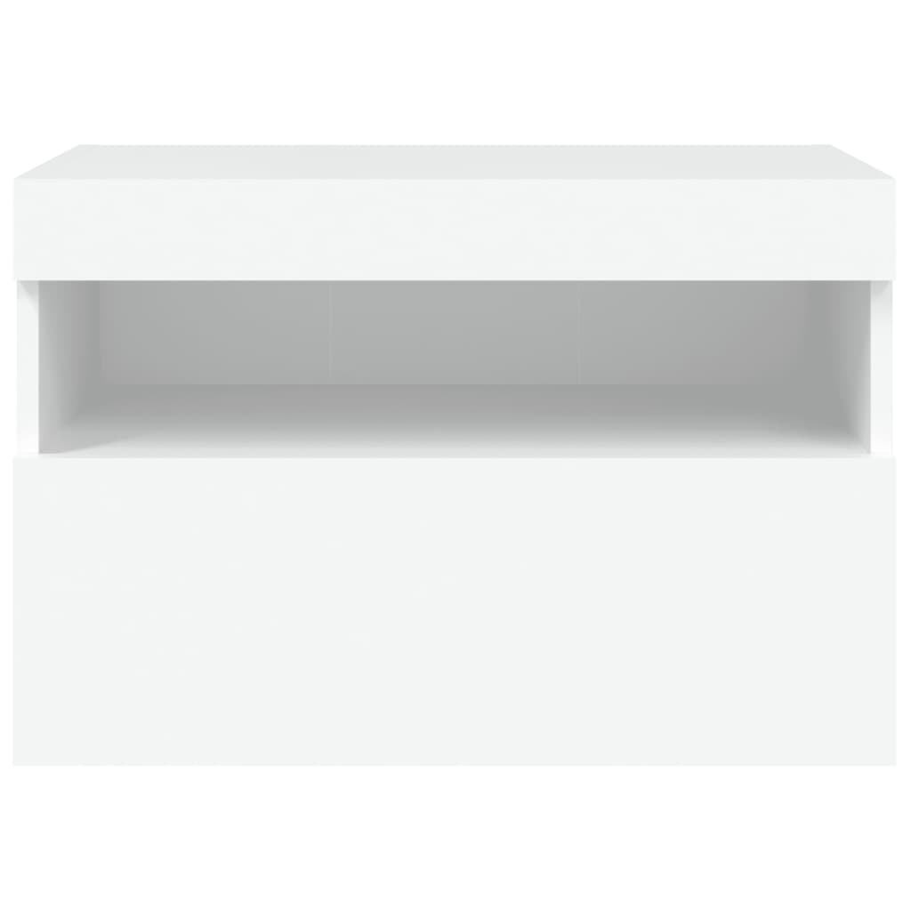 Comodă TV de perete cu lumini LED, alb, 60x30x40 cm GartenMobel Dekor