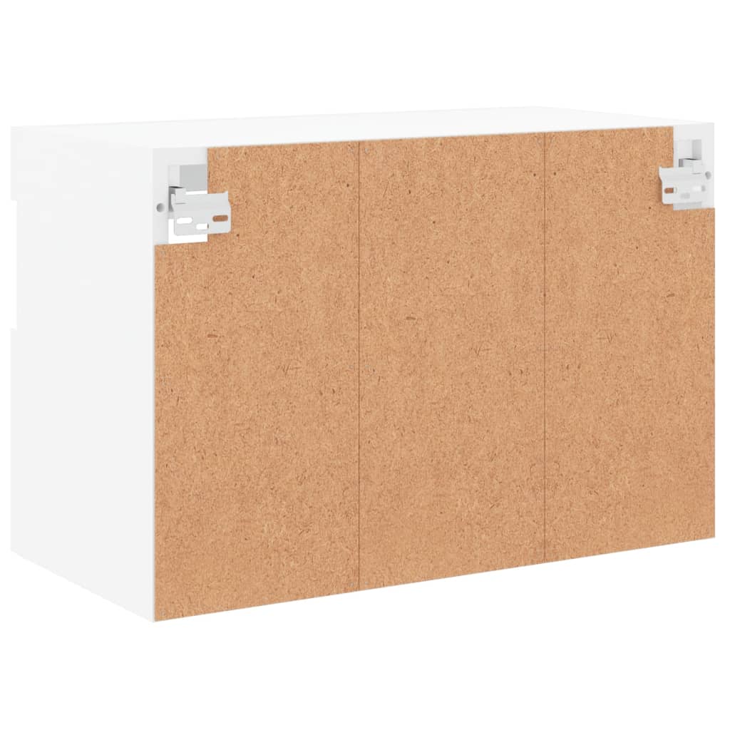 Comodă TV de perete cu lumini LED, alb, 60x30x40 cm GartenMobel Dekor