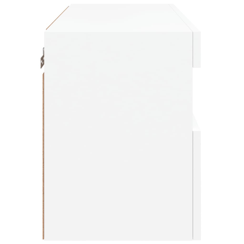 Comodă TV de perete cu lumini LED, alb, 60x30x40 cm GartenMobel Dekor
