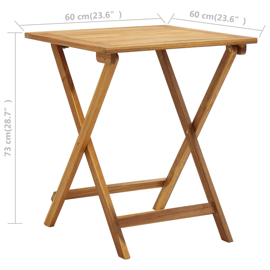 Set de bistro pliabil, 3 piese, cu perne, lemn masiv de acacia GartenMobel Dekor