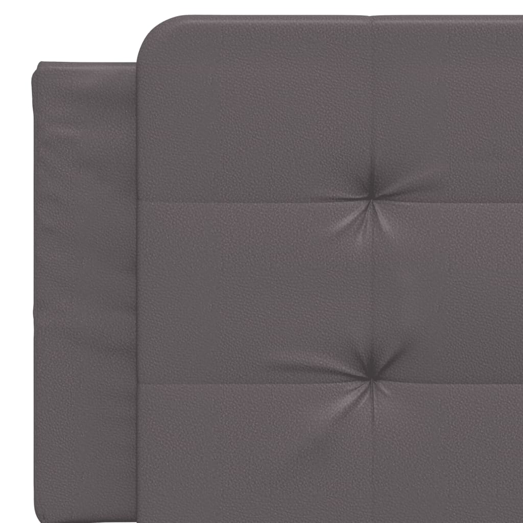 Pat cu saltea, gri, 160x200 cm, piele ecologică GartenMobel Dekor