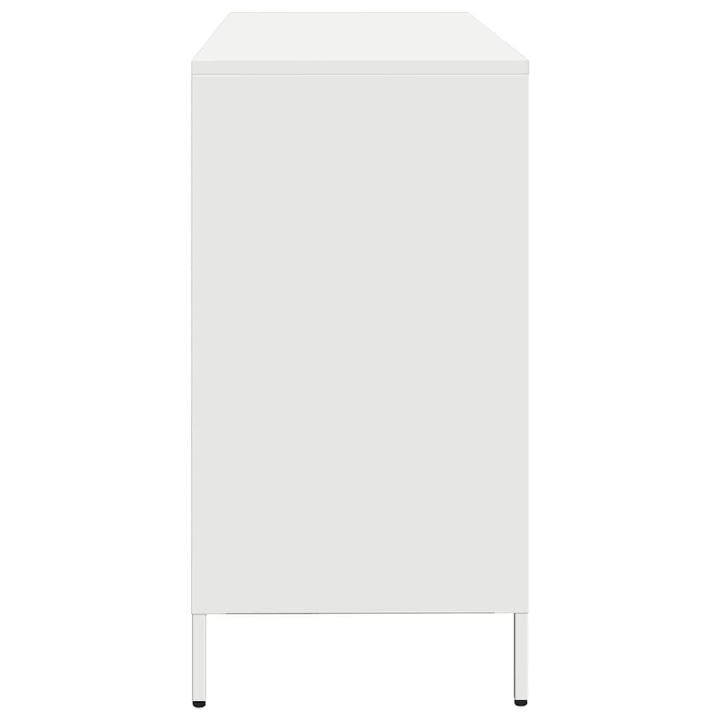 Dulap, alb, 135x39x73,5 cm, oțel laminat la rece GartenMobel Dekor