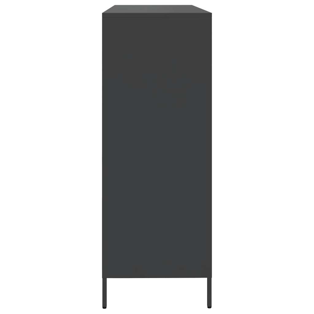 Dulap, negru, 135x39x103,5 cm, oțel laminat la rece GartenMobel Dekor
