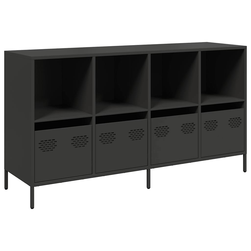 Dulap, negru, 135x39x73,5 cm, oțel laminat la rece GartenMobel Dekor