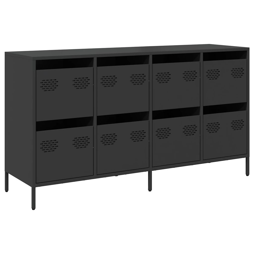 Dulap, negru, 135x39x73,5 cm, oțel laminat la rece GartenMobel Dekor