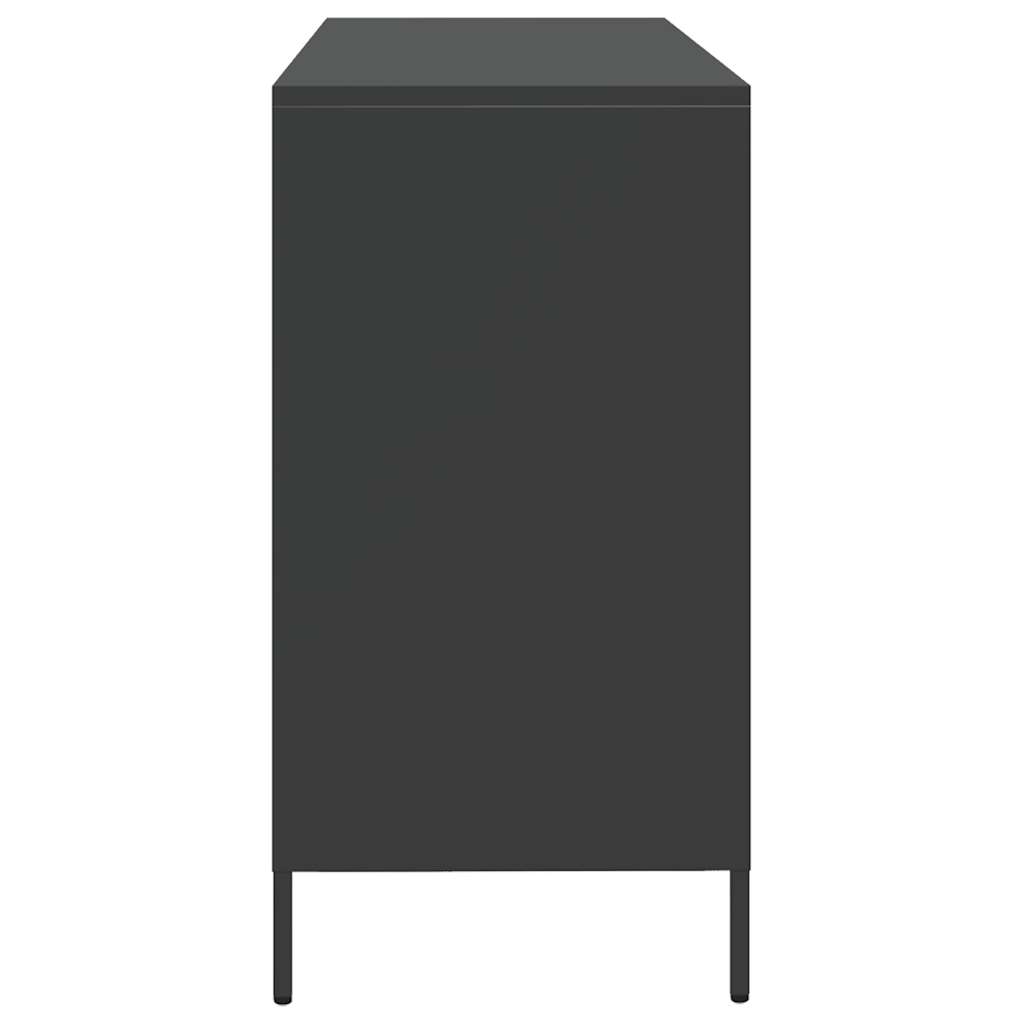 Dulap, negru, 135x39x73,5 cm, oțel laminat la rece GartenMobel Dekor