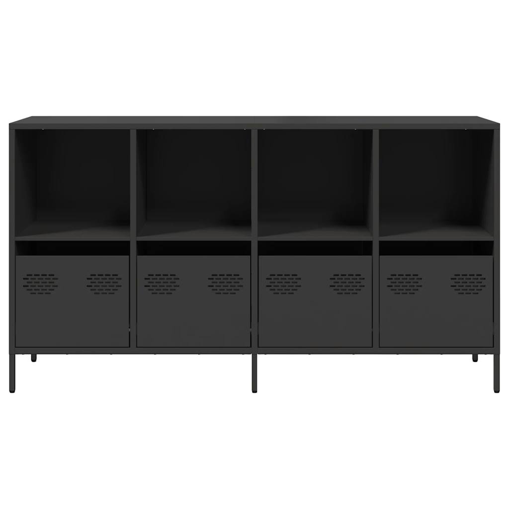 Dulap, negru, 135x39x73,5 cm, oțel laminat la rece GartenMobel Dekor