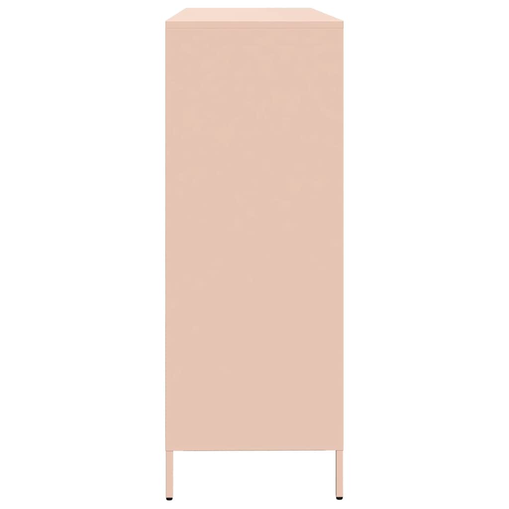 Dulap, roz, 135x39x103,5 cm, oțel laminat la rece GartenMobel Dekor