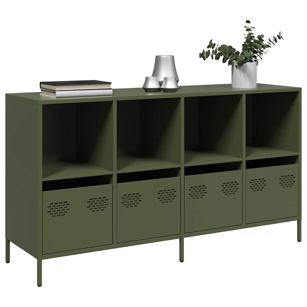 Dulap, verde măsliniu, 135x39x73,5 cm, oțel laminat la rece GartenMobel Dekor
