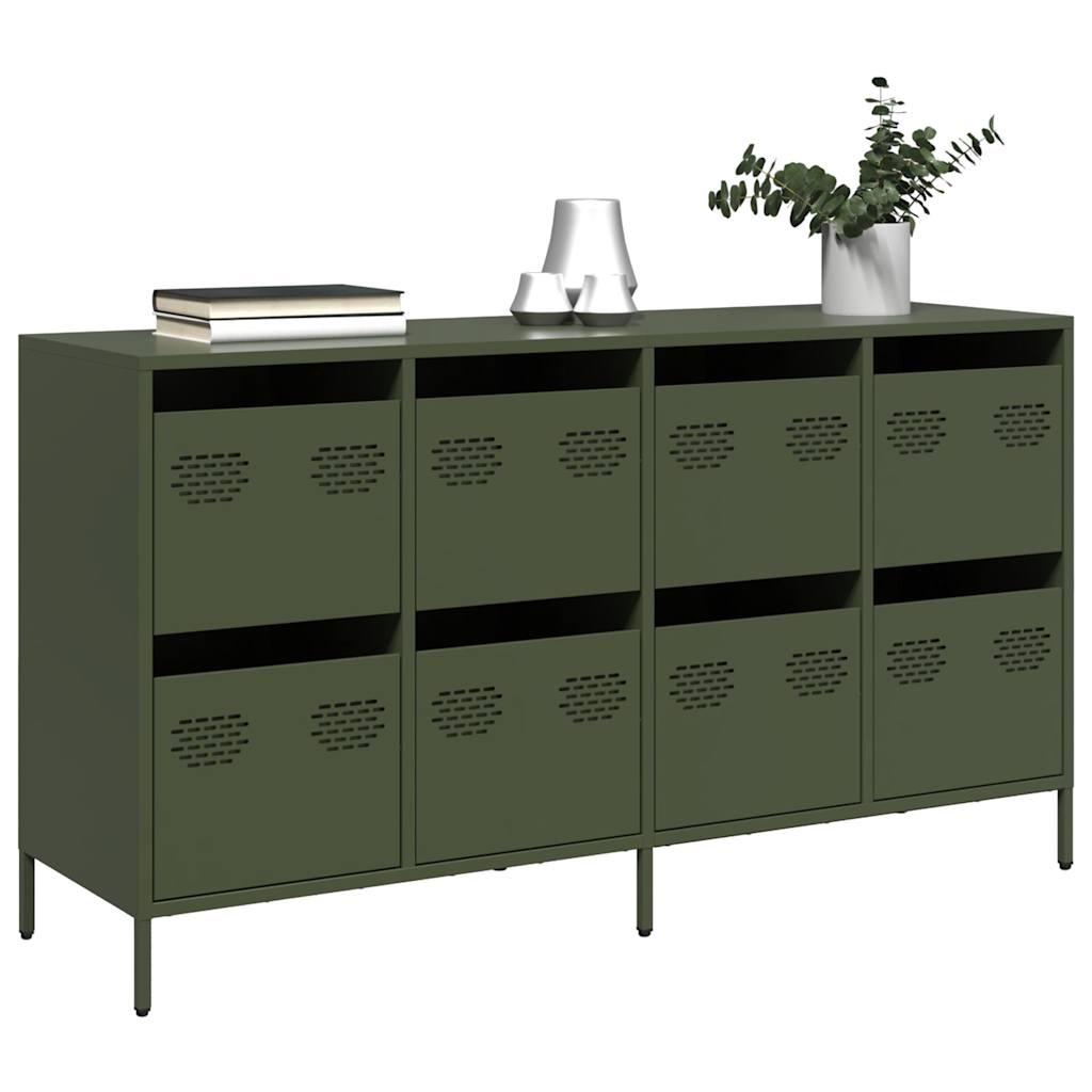 Dulap, verde măsliniu, 135x39x73,5 cm, oțel laminat la rece GartenMobel Dekor
