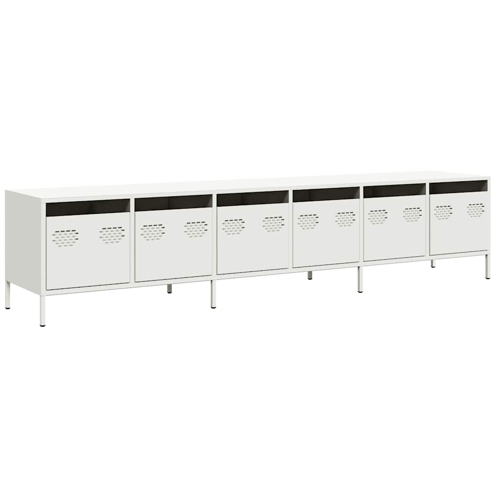Dulap TV, alb, 202x39x43,5 cm, oțel laminat la rece GartenMobel Dekor