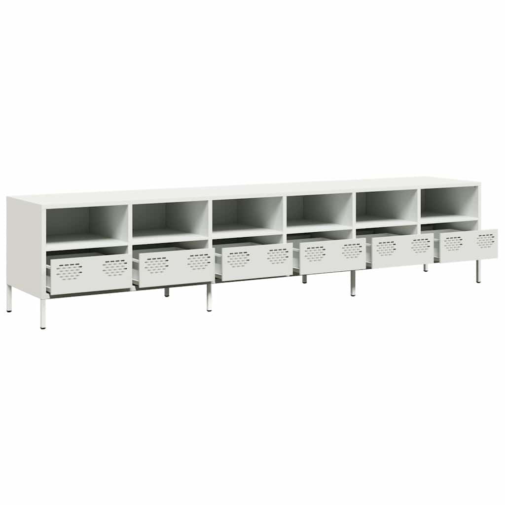 Dulap TV, alb, 202x39x43,5 cm, oțel laminat la rece GartenMobel Dekor