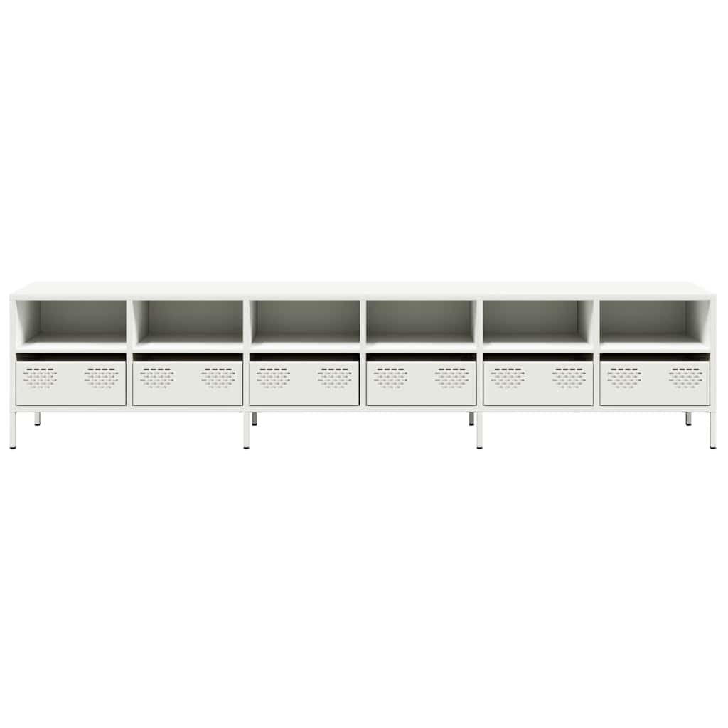 Dulap TV, alb, 202x39x43,5 cm, oțel laminat la rece GartenMobel Dekor