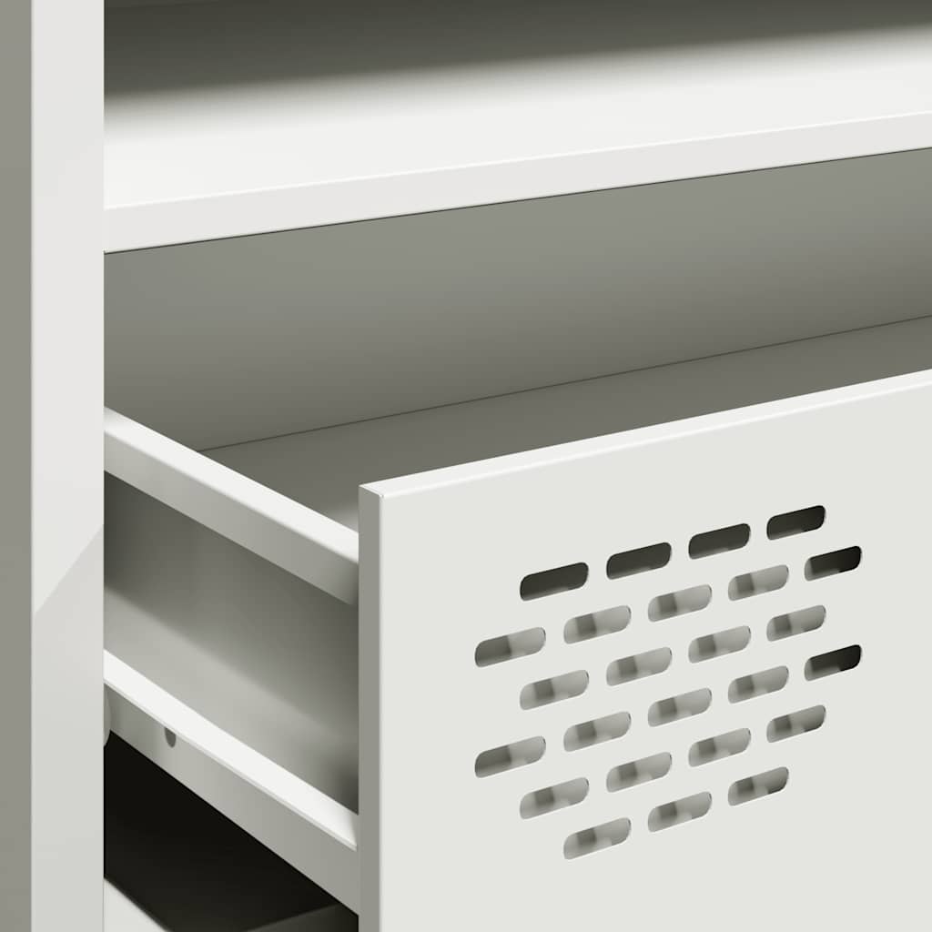 Dulap TV, alb, 202x39x43,5 cm, oțel laminat la rece GartenMobel Dekor