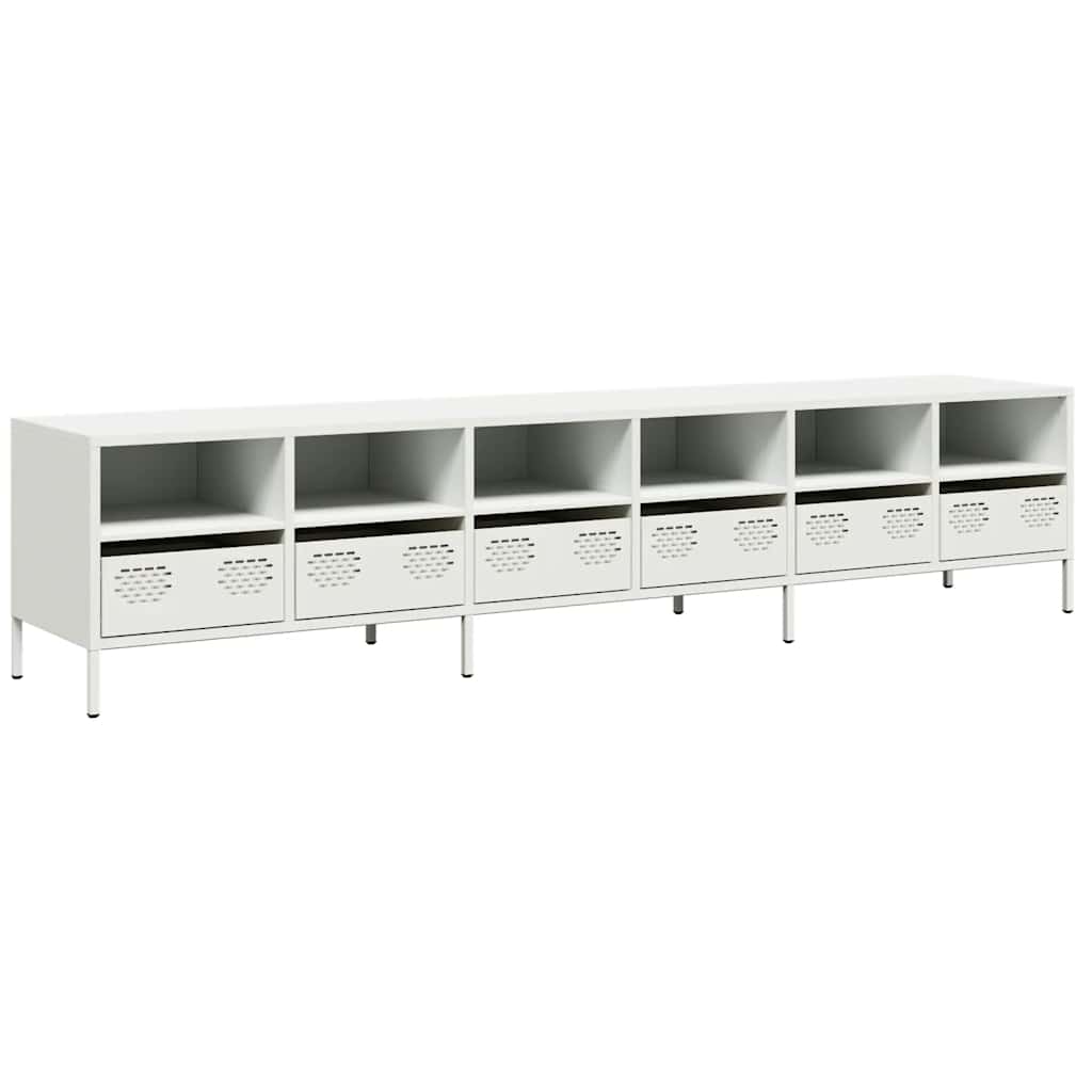 Dulap TV, alb, 202x39x43,5 cm, oțel laminat la rece GartenMobel Dekor