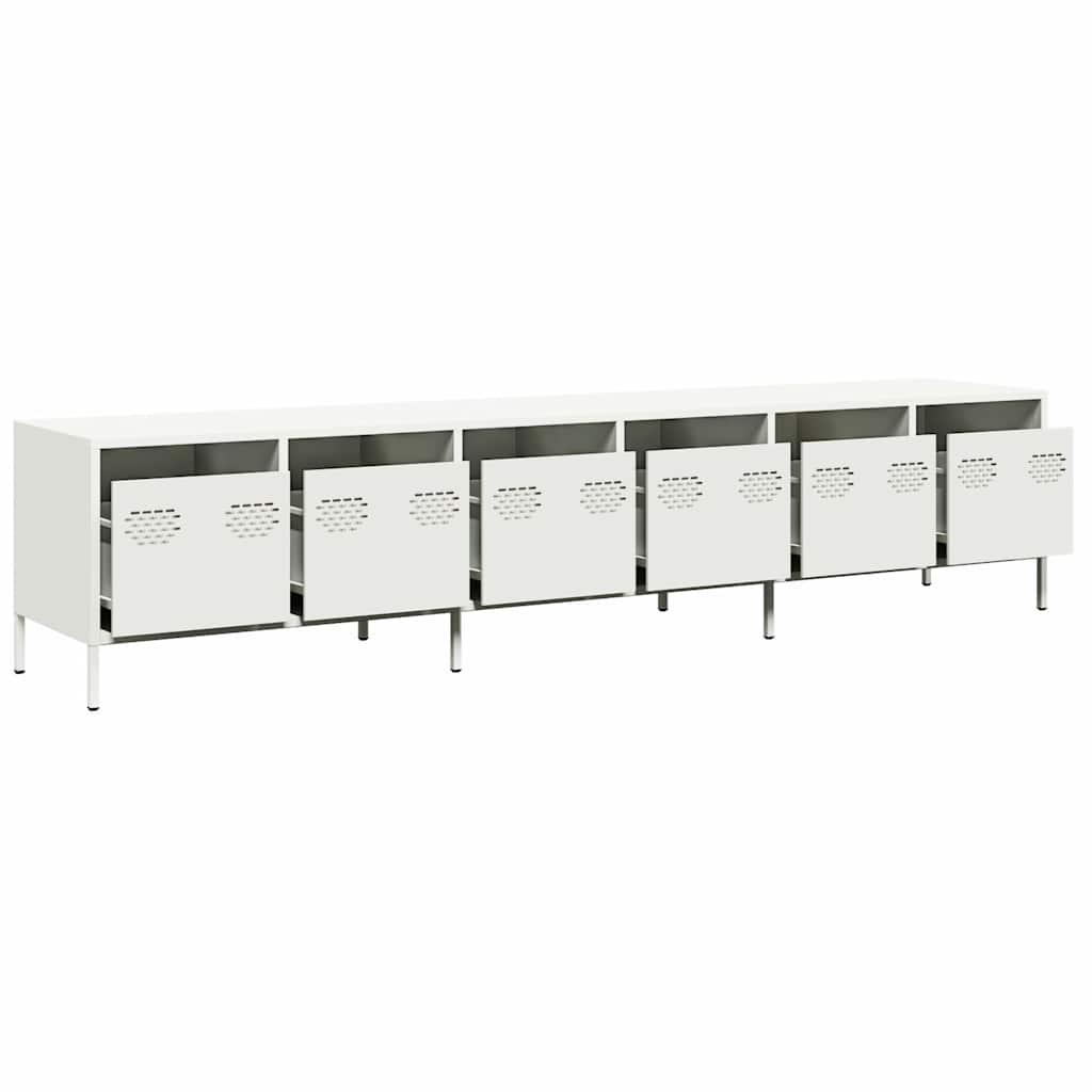 Dulap TV, alb, 202x39x43,5 cm, oțel laminat la rece GartenMobel Dekor