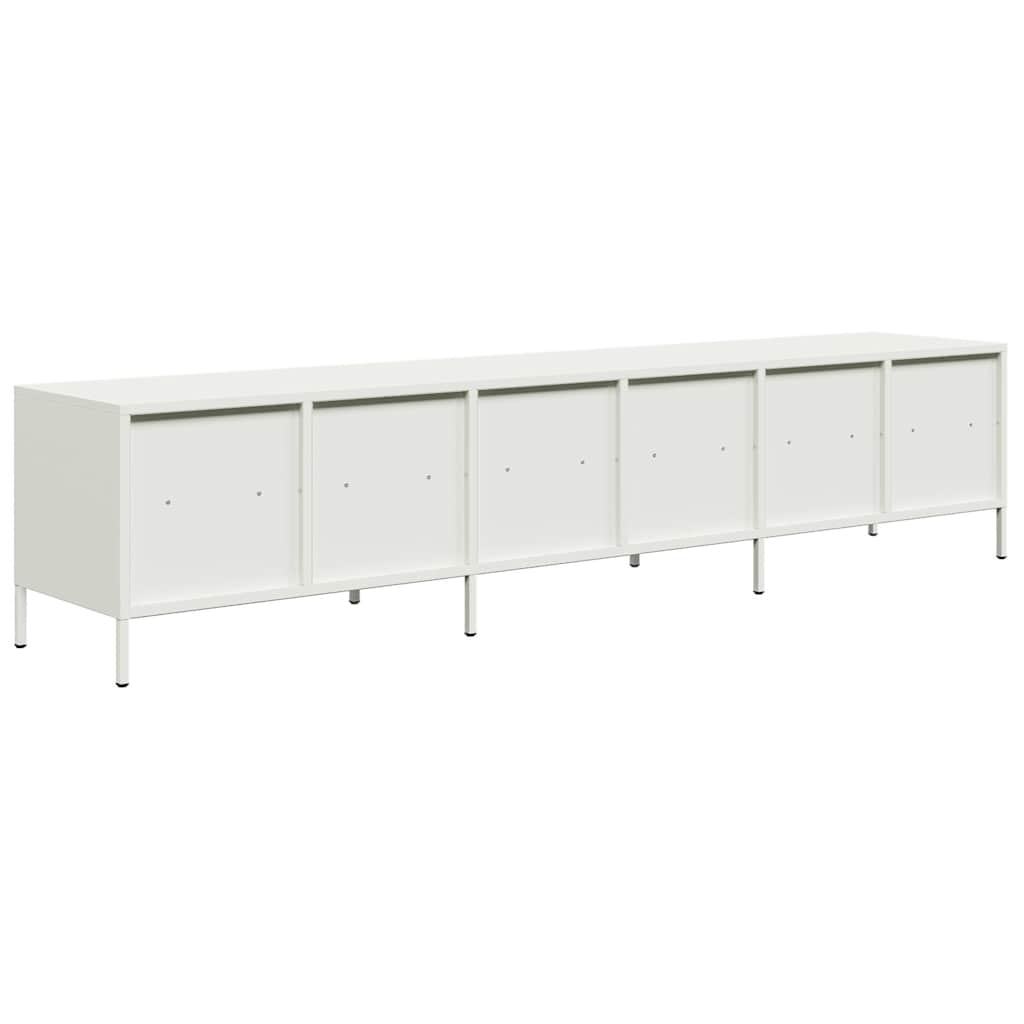 Dulap TV, alb, 202x39x43,5 cm, oțel laminat la rece GartenMobel Dekor