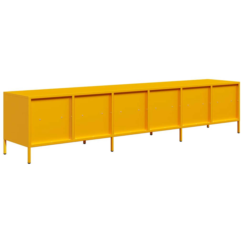 Dulap TV, galben muștar, 202x39x43,5 cm, oțel laminat la rece GartenMobel Dekor