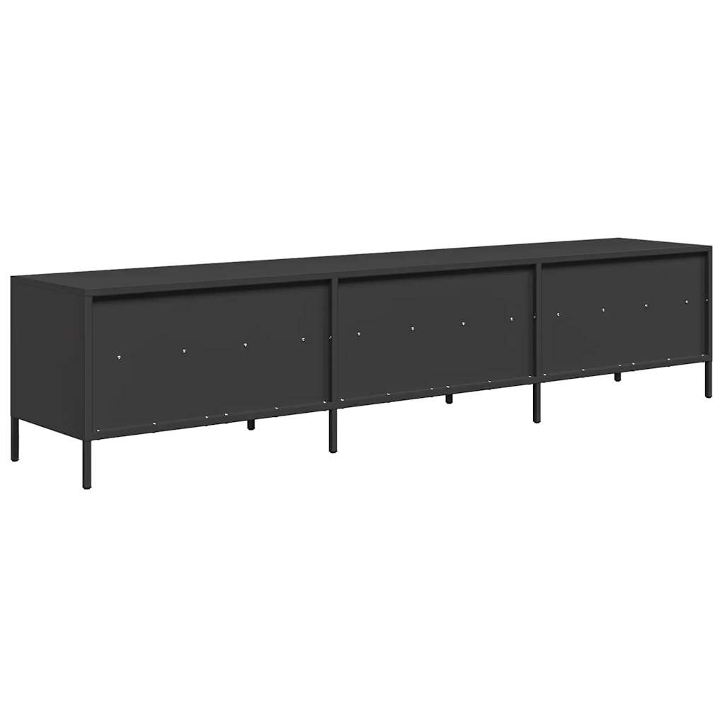 Dulap TV, negru, 202x39x43,5 cm, oțel laminat la rece GartenMobel Dekor