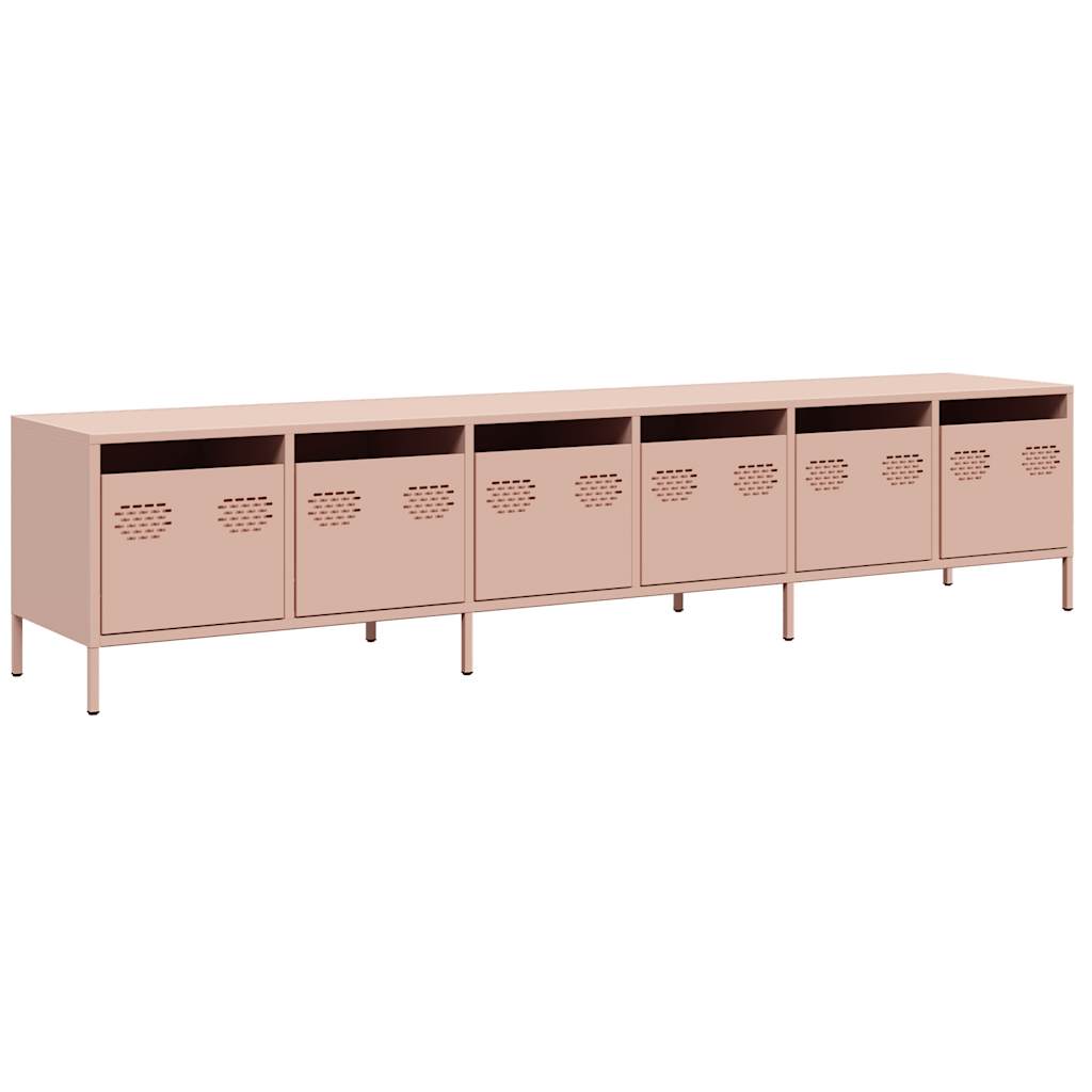 Dulap TV, roz, 202x39x43,5 cm, oțel laminat la rece GartenMobel Dekor