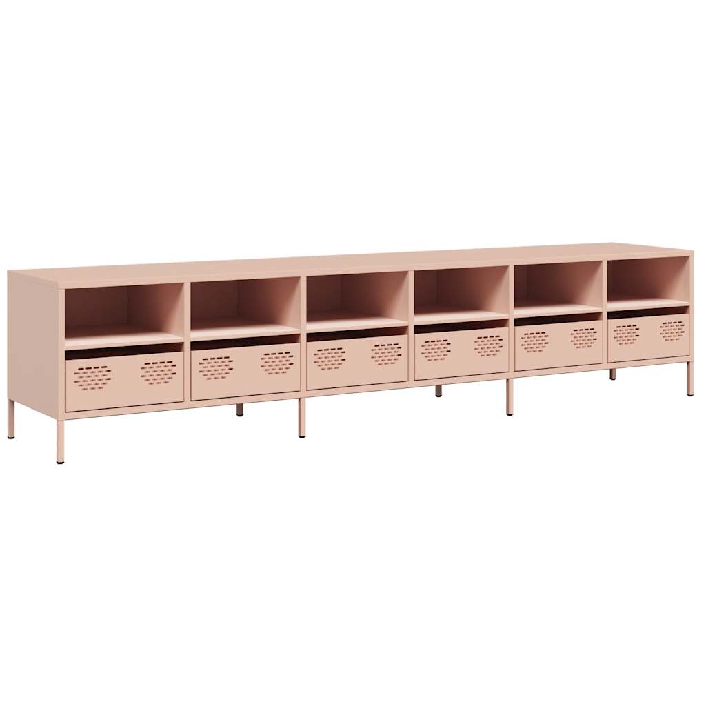 Dulap TV, roz, 202x39x43,5 cm, oțel laminat la rece GartenMobel Dekor