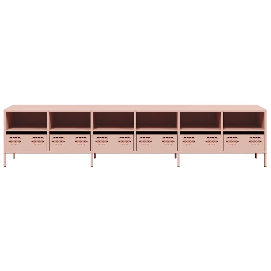 Dulap TV, roz, 202x39x43,5 cm, oțel laminat la rece GartenMobel Dekor