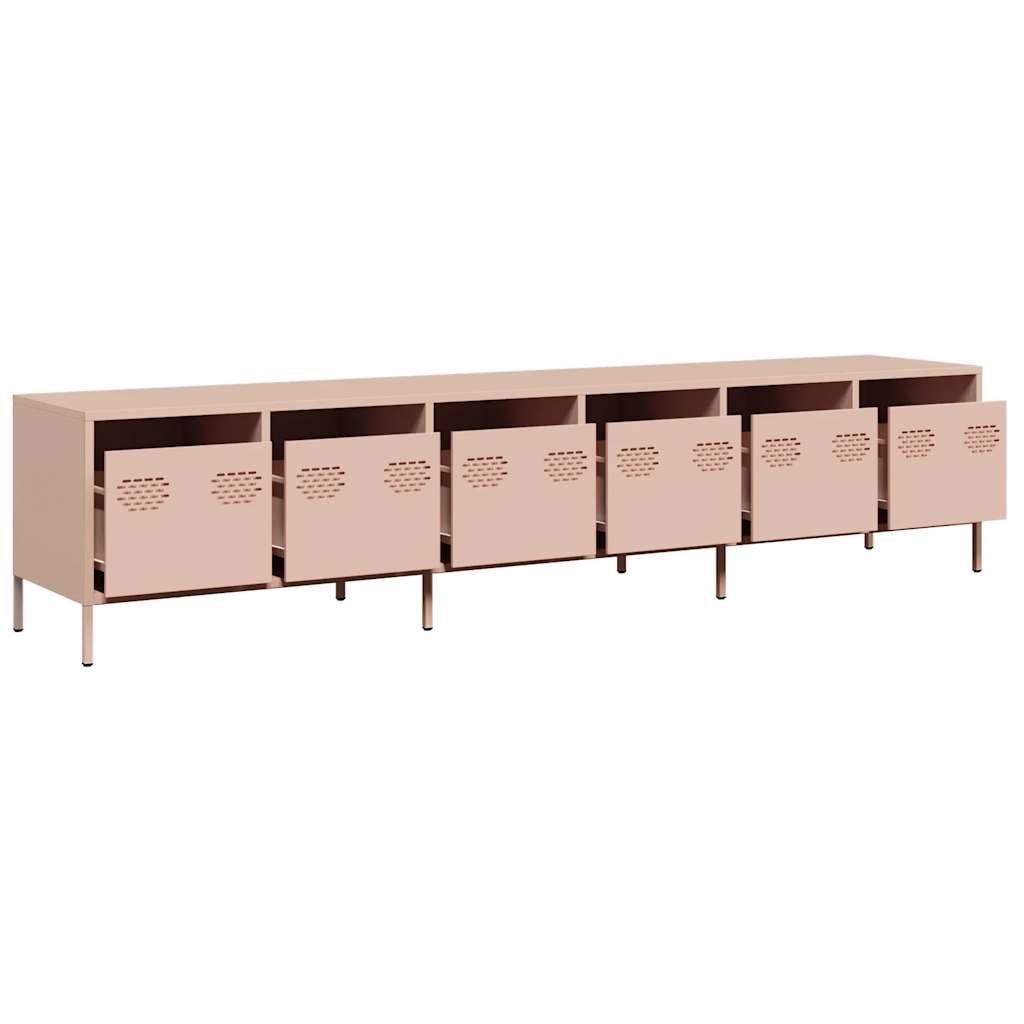 Dulap TV, roz, 202x39x43,5 cm, oțel laminat la rece GartenMobel Dekor
