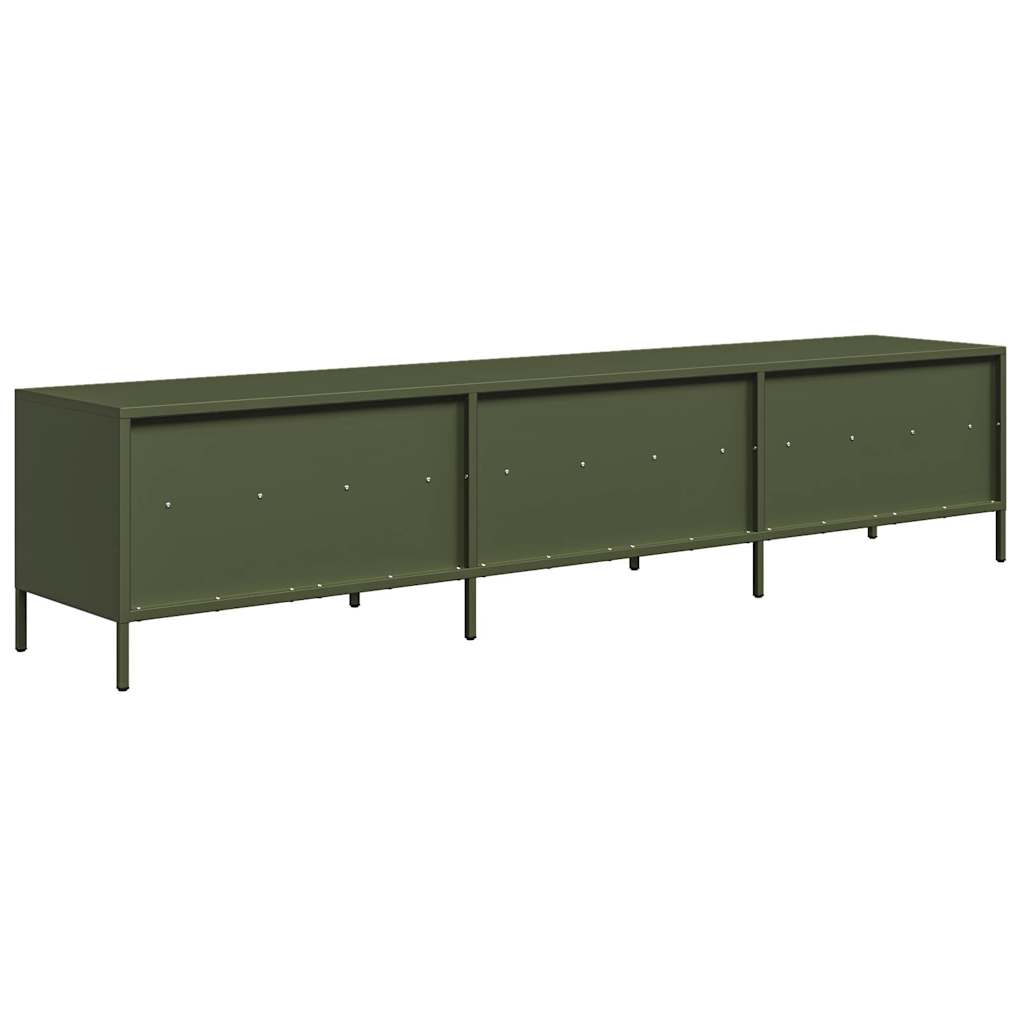 Dulap TV, verde măsliniu, 202x39x43,5 cm, oțel laminat la rece GartenMobel Dekor