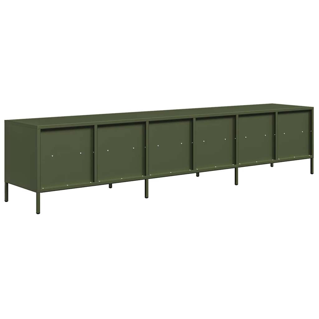 Dulap TV, verde măsliniu, 202x39x43,5 cm, oțel laminat la rece GartenMobel Dekor