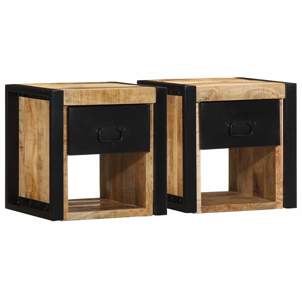 Noptiere 2 buc 40x35x40 cm lemn masiv de mango GartenMobel Dekor