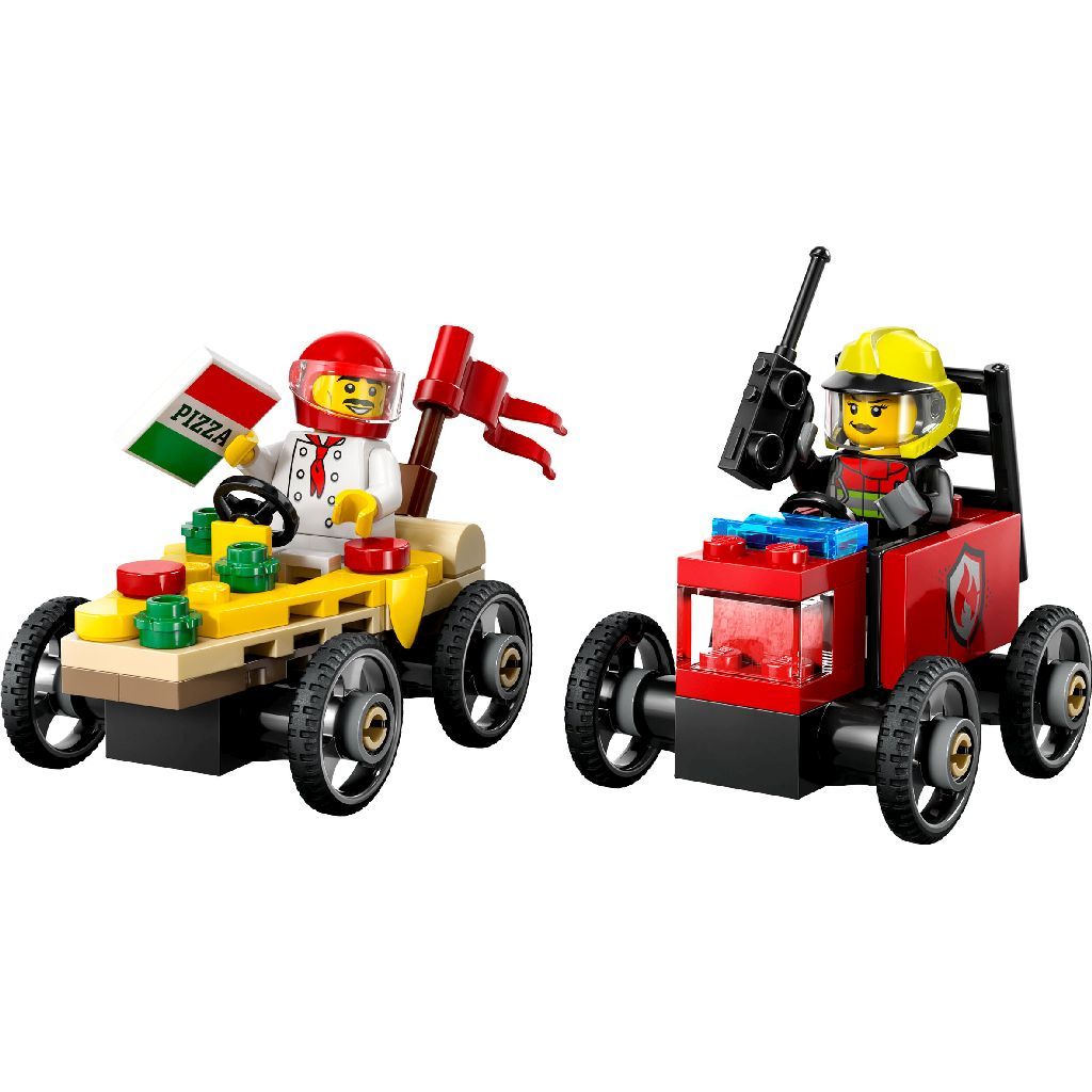 LEGO CITY PACHET DE CURSE FURGONETA DE PIZZA VS. CAMION DE POMPIERI 60458 SuperHeroes ToysZone