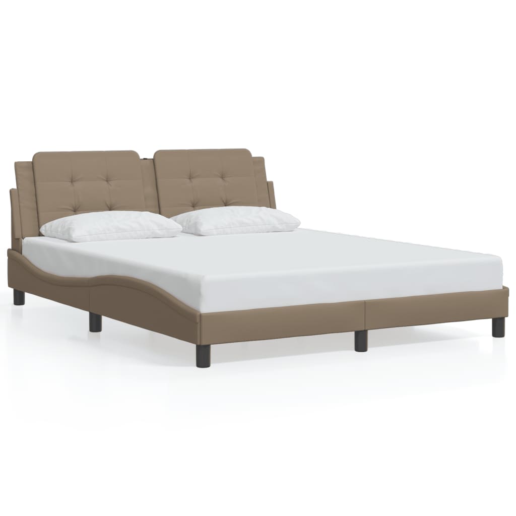 Cadru de pat cu tăblie, cappuccino, 160x200 cm, piele ecologică GartenMobel Dekor