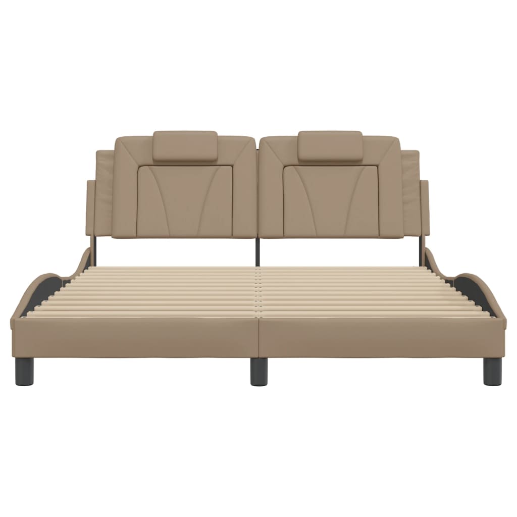 Cadru de pat cu tăblie, cappuccino, 160x200 cm, piele ecologică GartenMobel Dekor