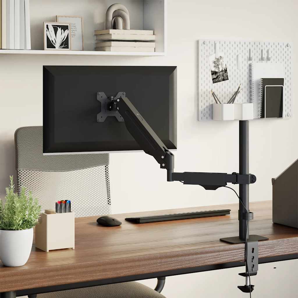 Braț unic de monitor ecran de max 27 inci arc cu gaz 10 kg GartenMobel Dekor