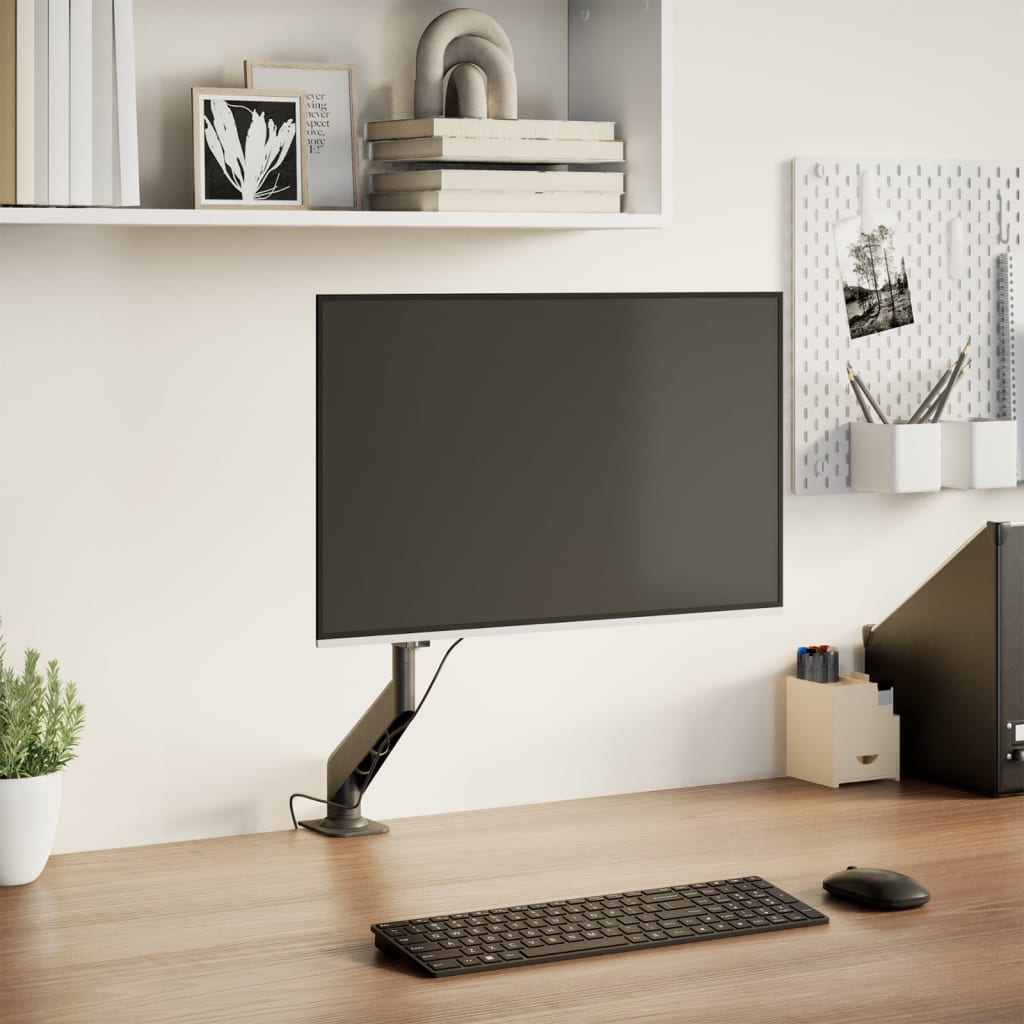 Braț unic de monitor ecran de max 27 inci cu arc de gaz 10 kg GartenMobel Dekor