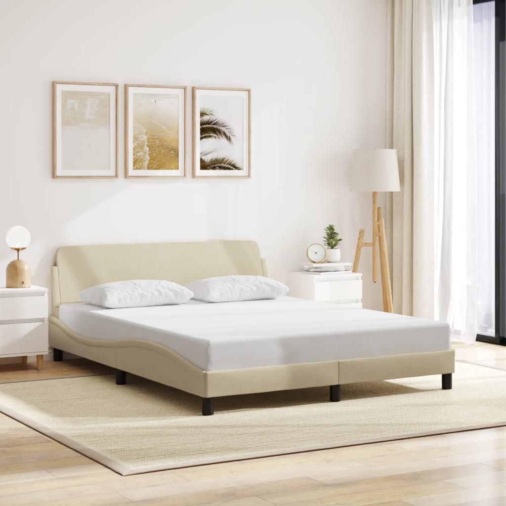 Cadru de pat fără saltea, crem, 160x200 cm, textil GartenMobel Dekor
