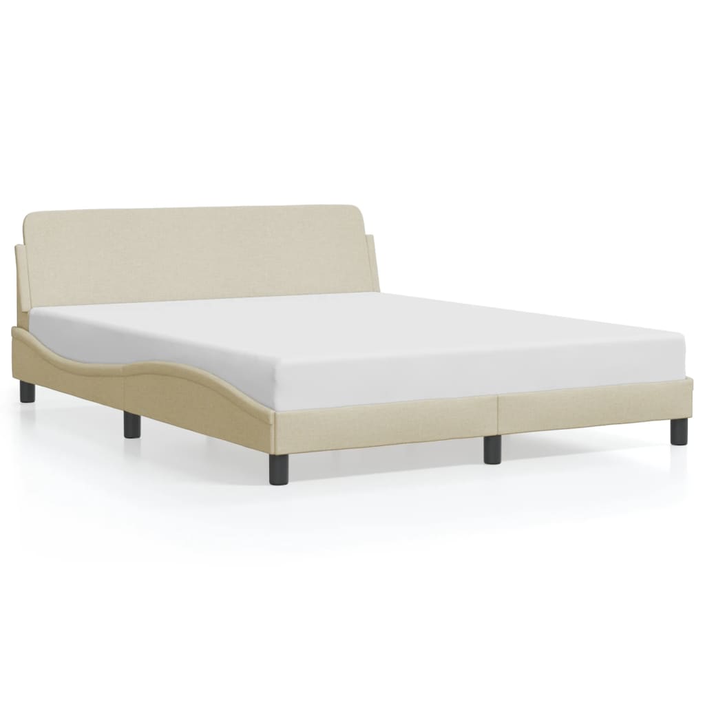 Cadru de pat fără saltea, crem, 160x200 cm, textil GartenMobel Dekor