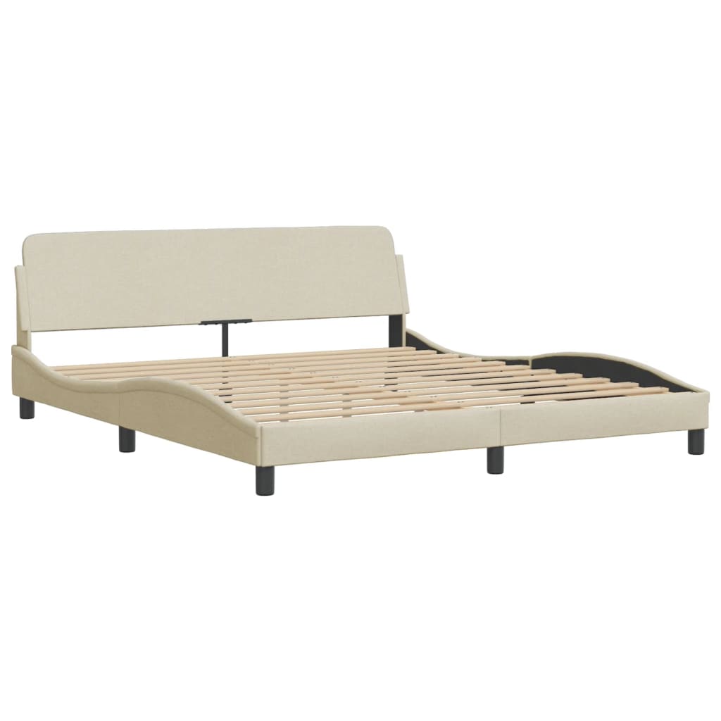 Cadru de pat fără saltea, crem, 160x200 cm, textil GartenMobel Dekor