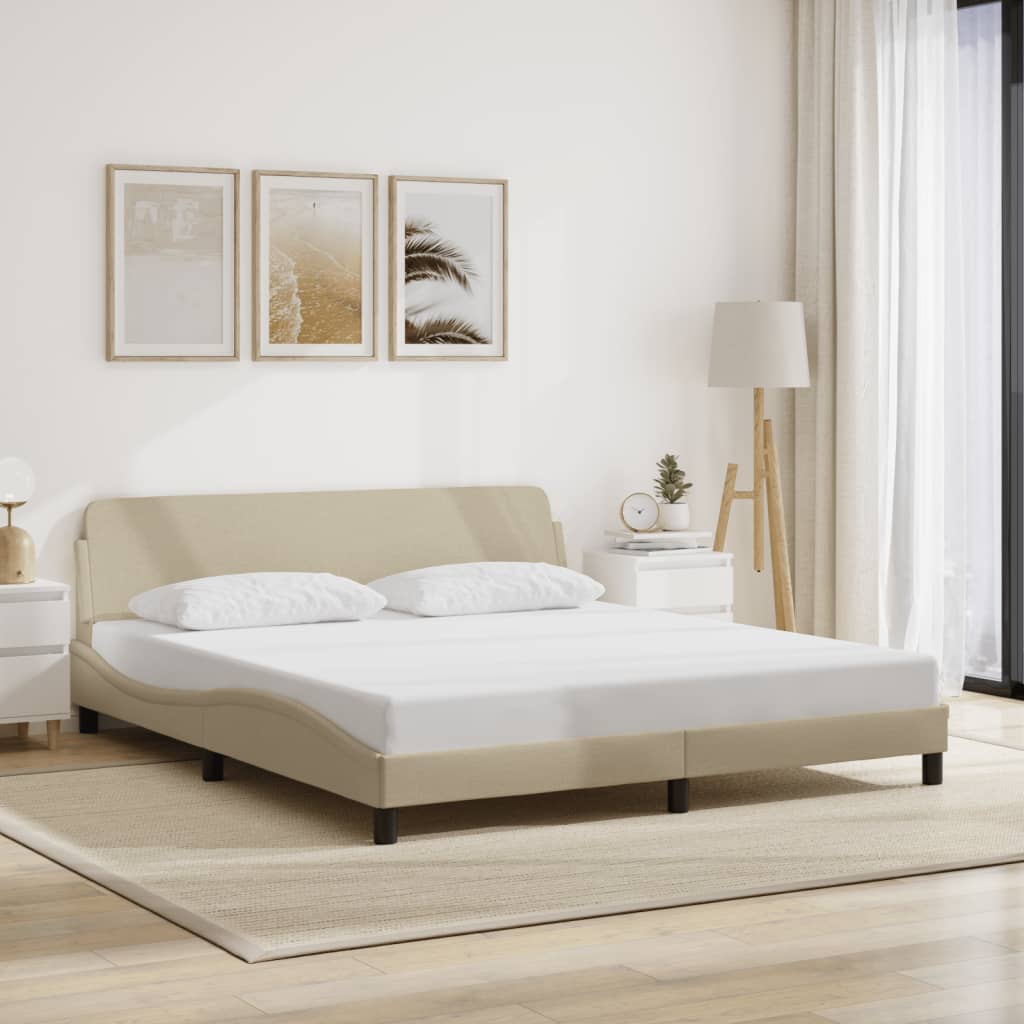 Cadru de pat fără saltea, crem, 180x200 cm, textil GartenMobel Dekor