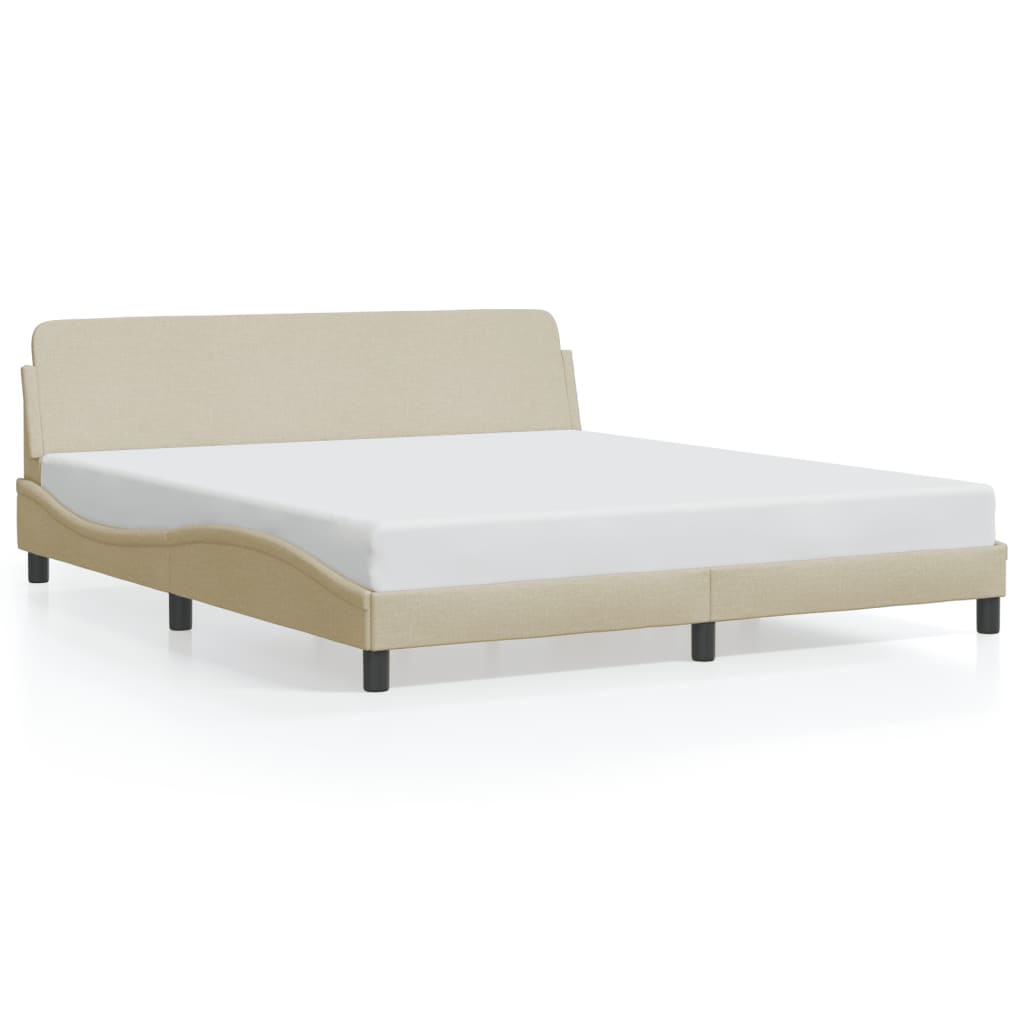 Cadru de pat fără saltea, crem, 180x200 cm, textil GartenMobel Dekor