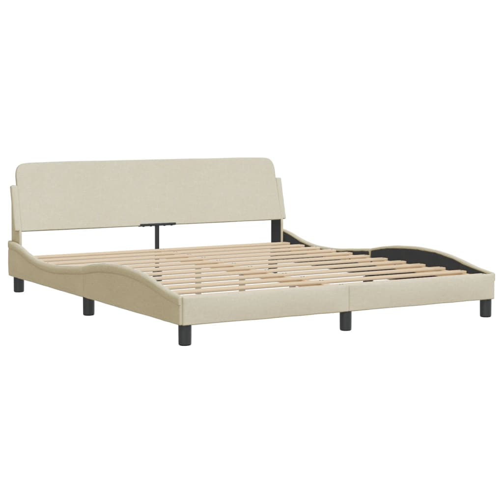 Cadru de pat fără saltea, crem, 180x200 cm, textil GartenMobel Dekor