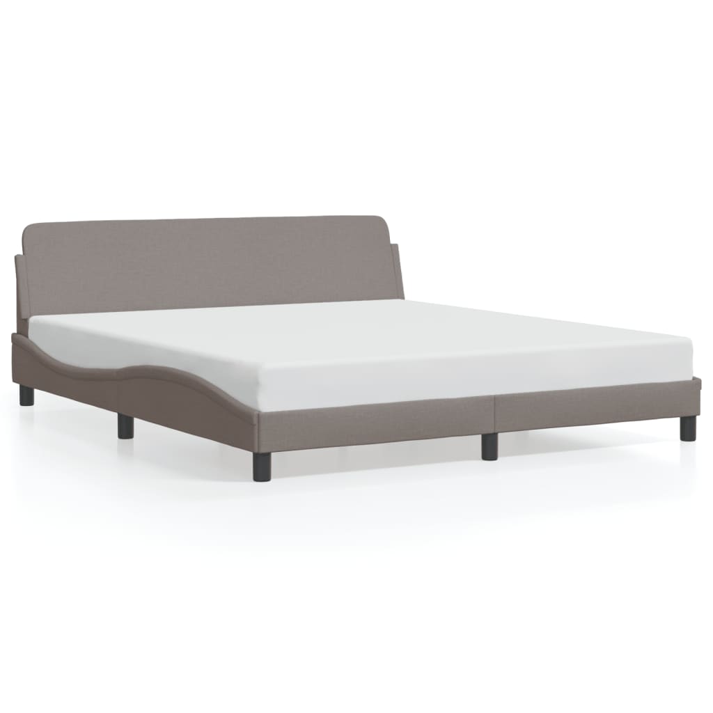 Cadru de pat fără saltea, gri taupe, 180x200 cm, textil GartenMobel Dekor