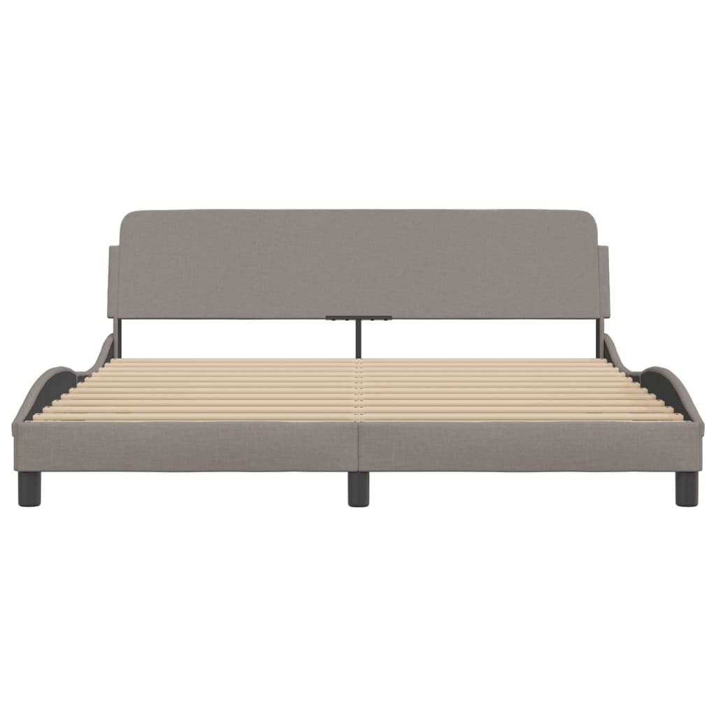 Cadru de pat fără saltea, gri taupe, 180x200 cm, textil GartenMobel Dekor
