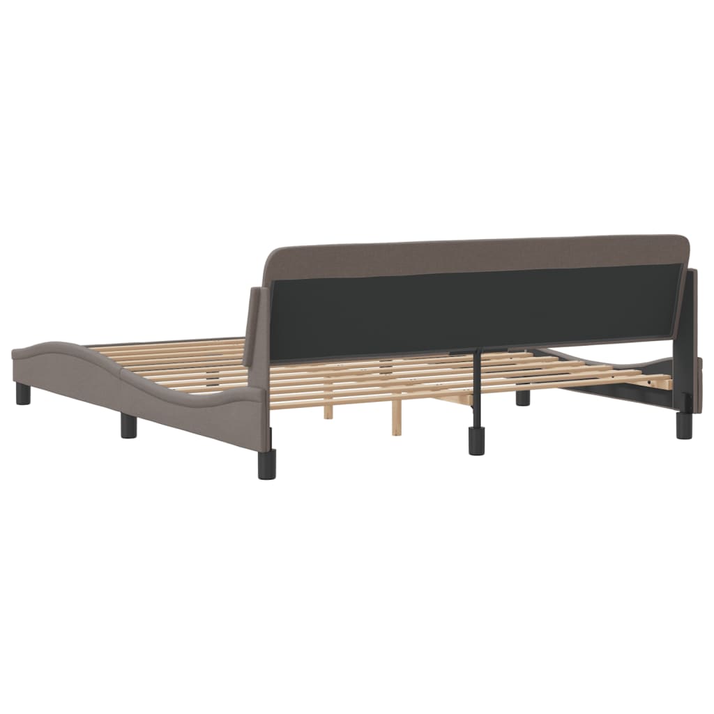 Cadru de pat fără saltea, gri taupe, 180x200 cm, textil GartenMobel Dekor