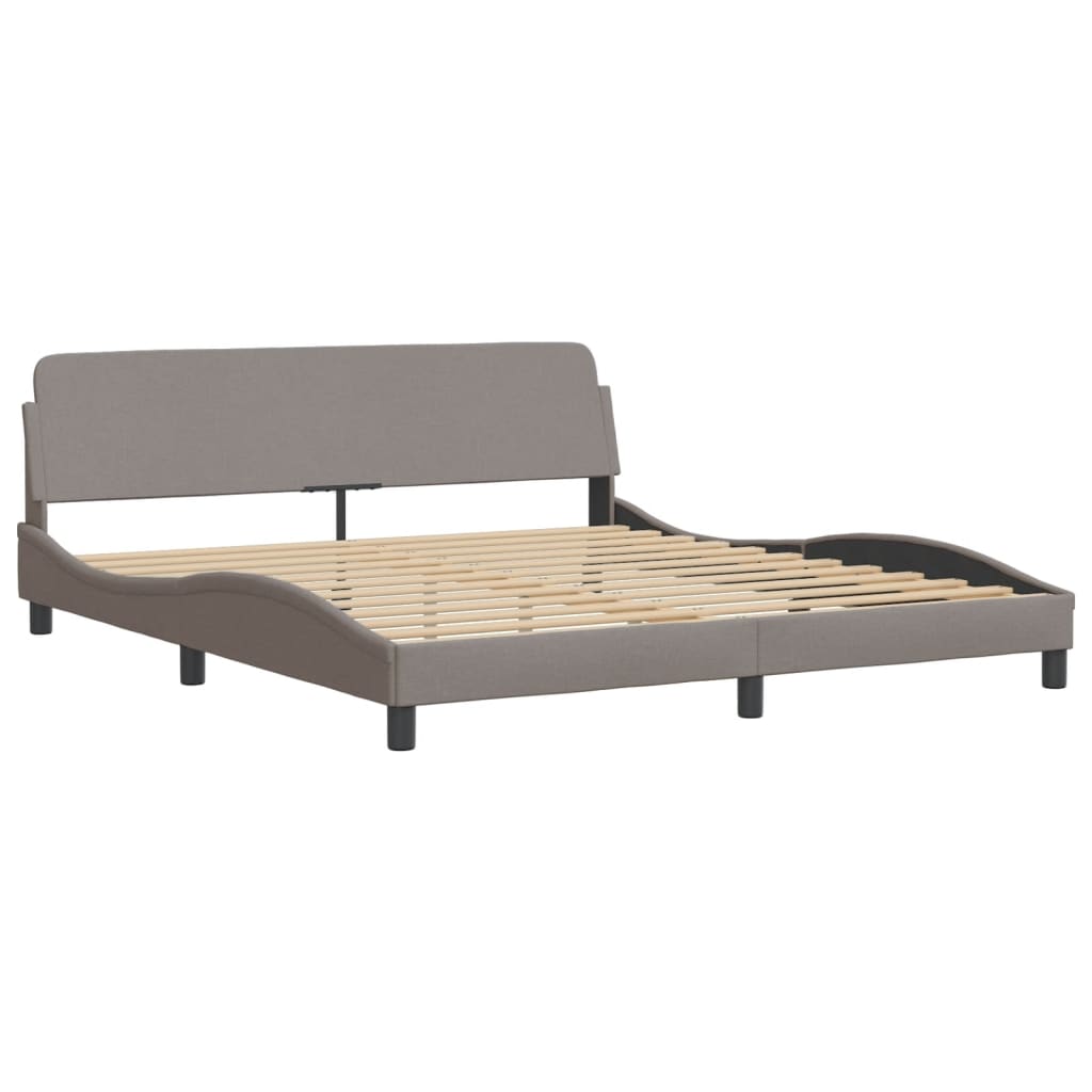 Cadru de pat fără saltea, gri taupe, 180x200 cm, textil GartenMobel Dekor