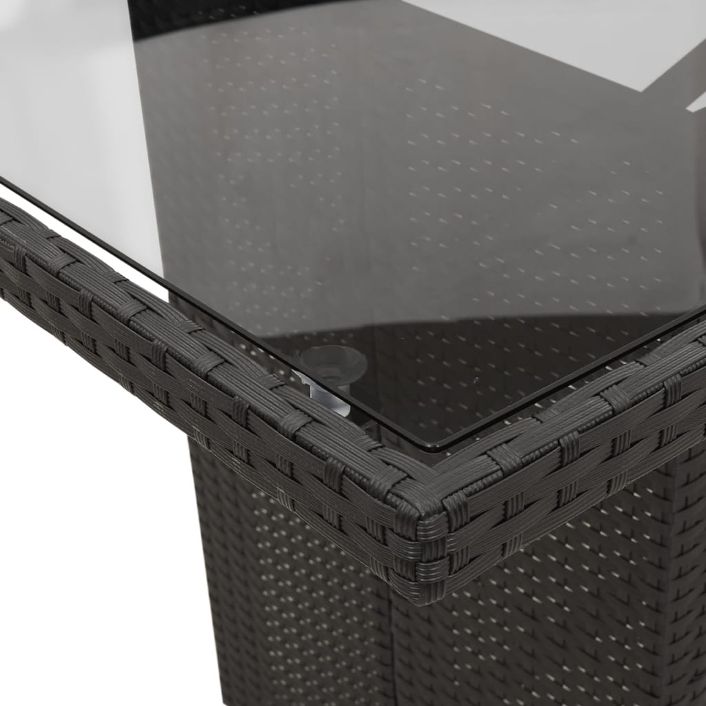 Set mobilier de grădină cu perne, 7 piese, negru, poliratan GartenMobel Dekor
