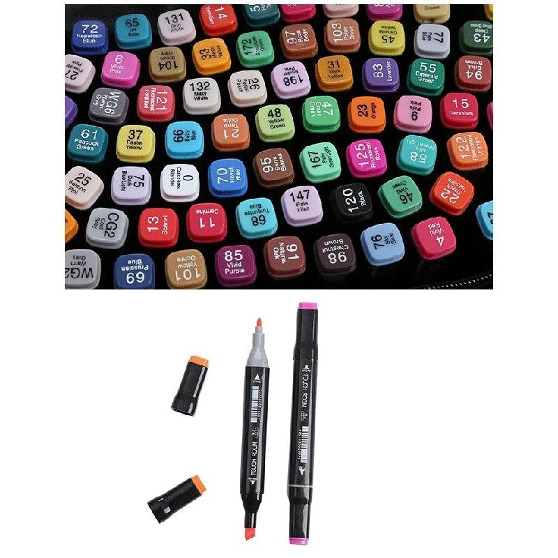Set 80 markere cu varf dublu, culori diverse, geanta depozitare inclusa MultiMark GlobalProd