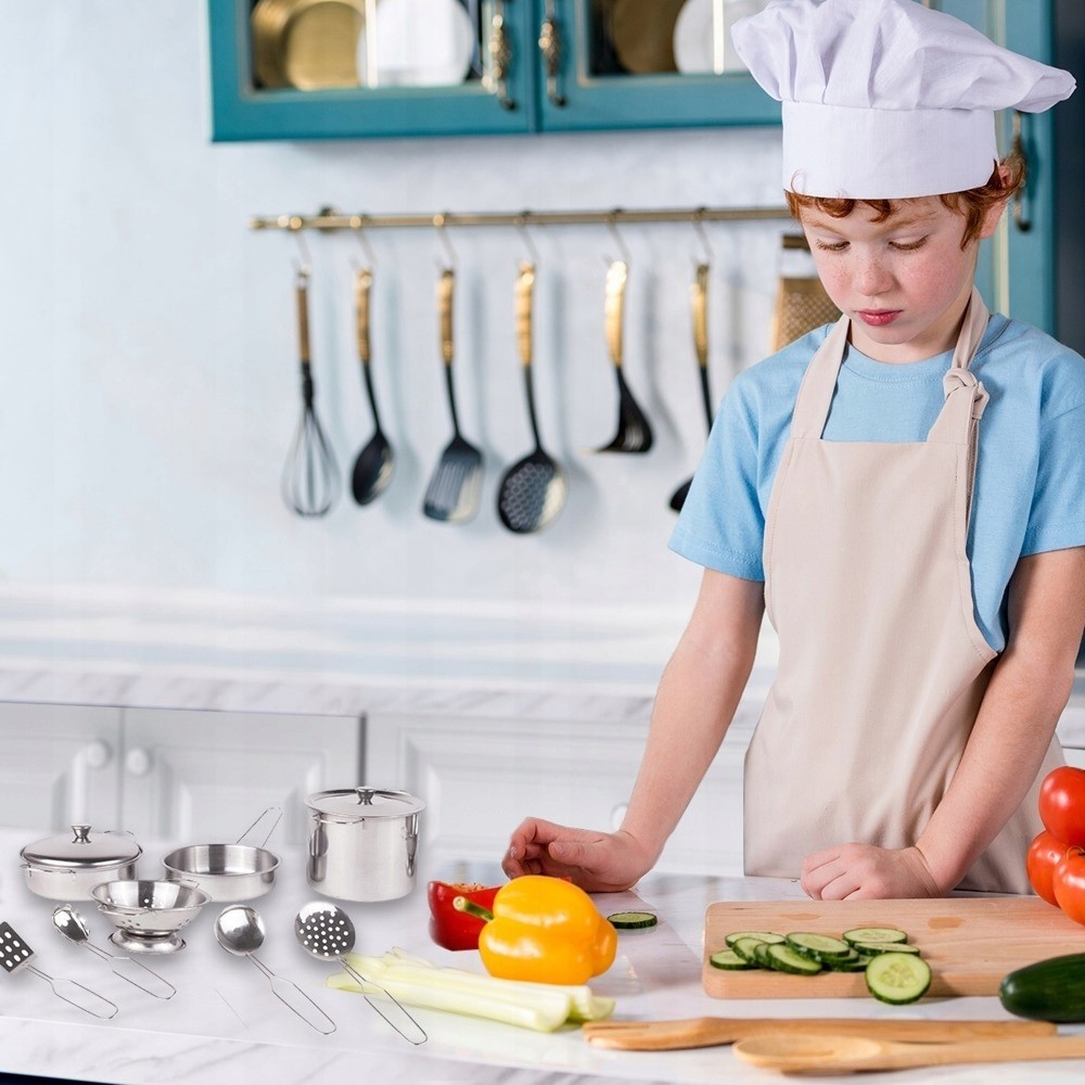 Set accesorii bucatarie pentru copii, sort, vase si ustensile de gatit, 12 elemente MultiMark GlobalProd