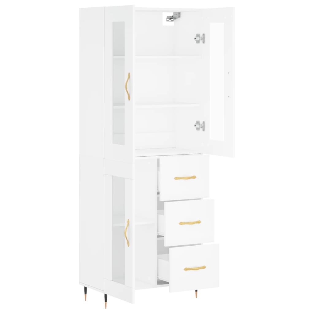 Dulap înalt, alb, 69,5x34x180 cm, lemn compozit GartenMobel Dekor