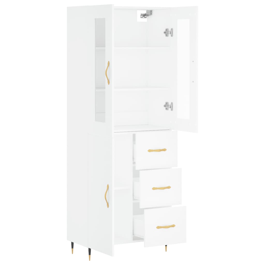 Dulap înalt, alb, 69,5x34x180 cm, lemn compozit GartenMobel Dekor